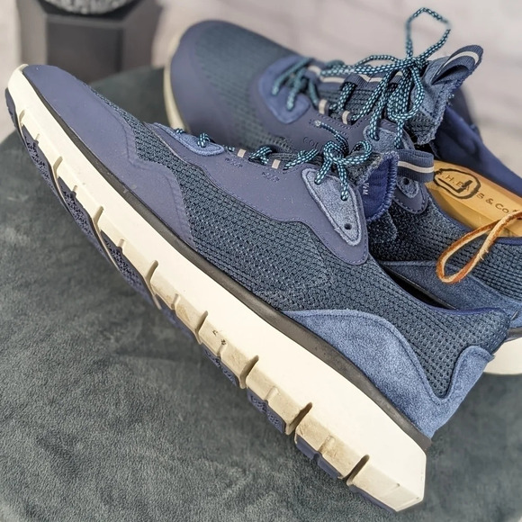 Cole Haan men's shoes 9.5M D, blue leather and mesh zero grand athletic trainers - Picture 7 of 16